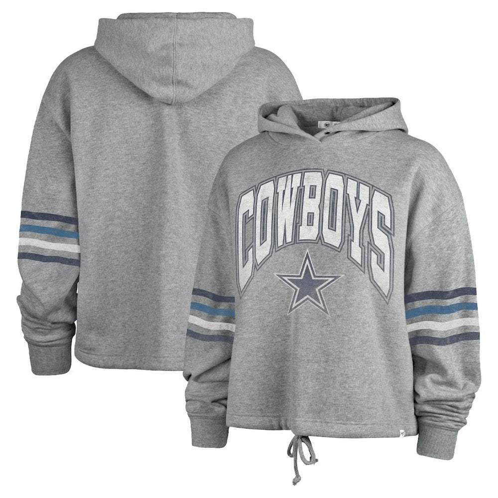 Dallas Cowboys '47 Women's Upland Bennett Pullover Hoodie - Heather Gray Hoodies