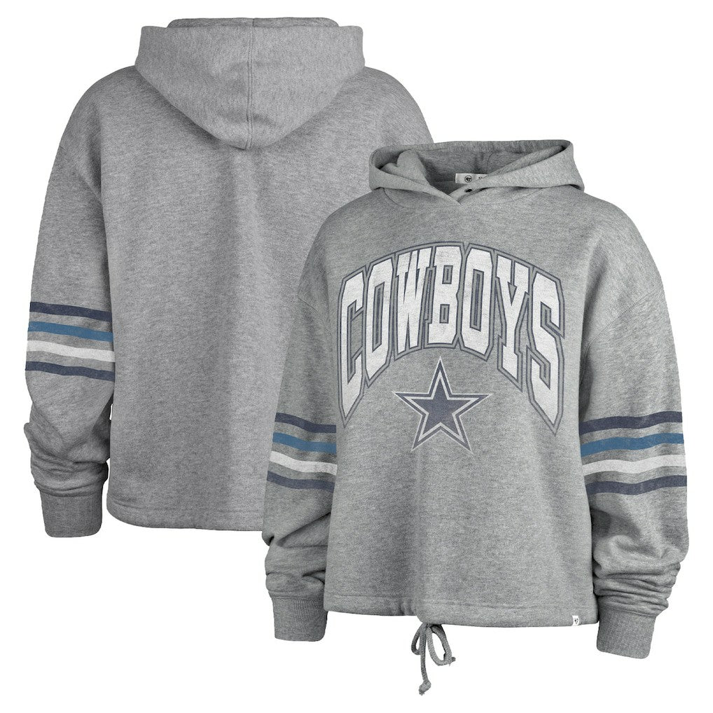 Dallas Cowboys '47 Women's Upland Bennett Pullover Hoodie - Heather Gray Hoodies