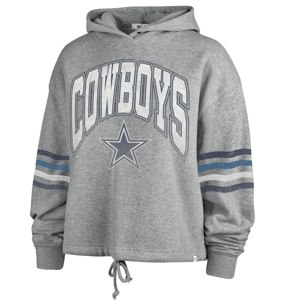 Dallas Cowboys '47 Women's Upland Bennett Pullover Hoodie - Heather Gray Hoodies
