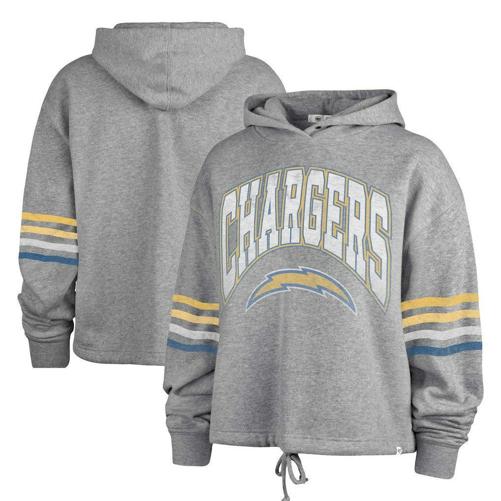 Los Angeles Chargers '47 Women's Upland Bennett Pullover Hoodie - Heather Gray Hoodies