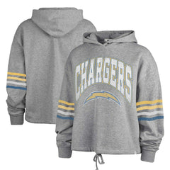 Los Angeles Chargers '47 Women's Upland Bennett Pullover Hoodie - Heather Gray Hoodies