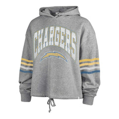 Los Angeles Chargers '47 Women's Upland Bennett Pullover Hoodie - Heather Gray Hoodies
