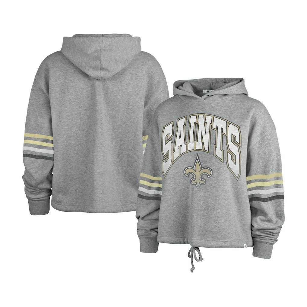 New Orleans Saints '47 Women's Upland Bennett Pullover Hoodie - Heather Gray Hoodies