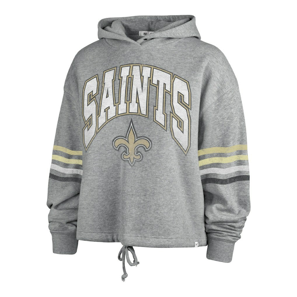 New Orleans Saints '47 Women's Upland Bennett Pullover Hoodie - Heather Gray Hoodies