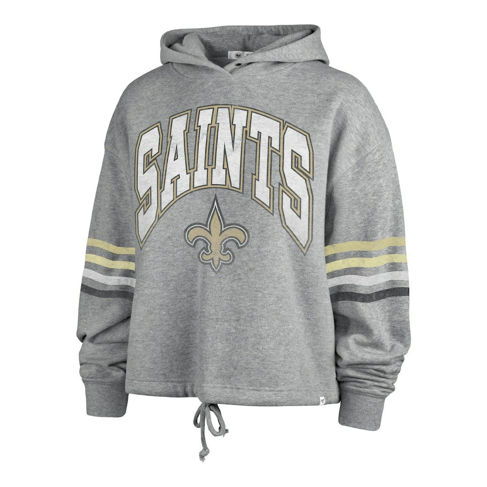 New Orleans Saints '47 Women's Upland Bennett Pullover Hoodie - Heather Gray Hoodies