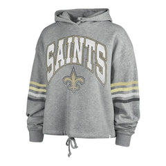 New Orleans Saints '47 Women's Upland Bennett Pullover Hoodie - Heather Gray Hoodies