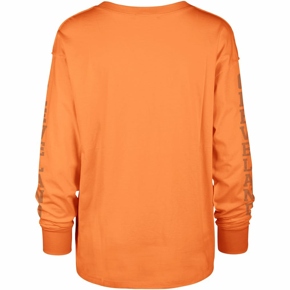 Cleveland Browns '47 Women's Tom Cat Lightweight Long Sleeve T-Shirt - Orange T-shirts