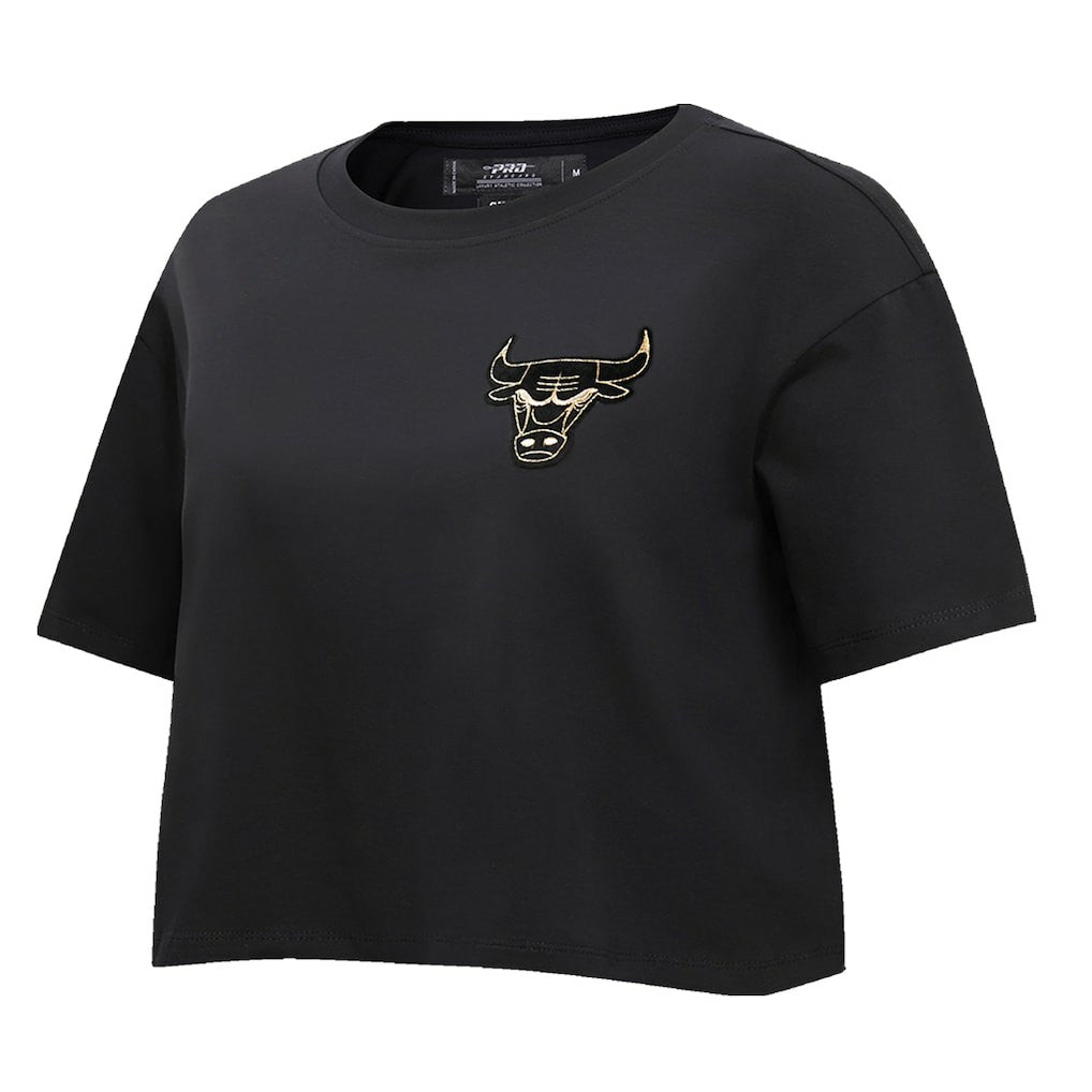 Chicago Bulls Pro Standard Women's Holiday Glam Boxy T-Shirt Black