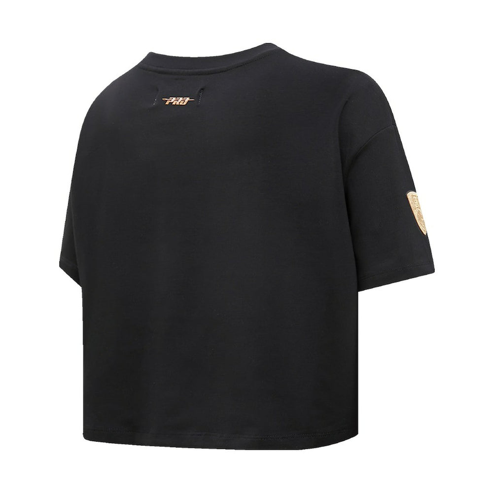 Brooklyn Nets Pro Standard Women's Holiday Glam Boxy T-Shirt Black