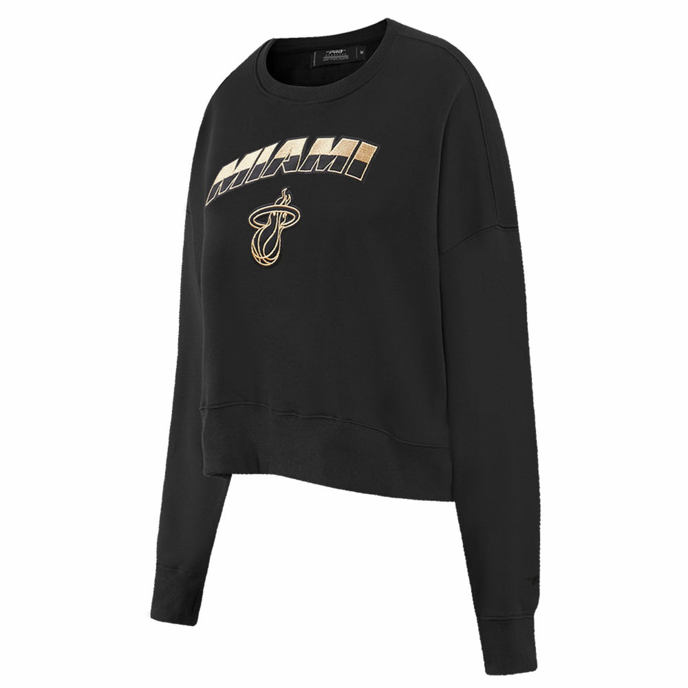 Miami Heat Pro Standard Women's Glam Cropped Pullover Sweatshirt - Black