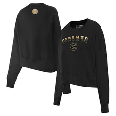 Toronto Raptors Pro Standard Women's Glam Cropped Pullover Sweatshirt - Black
