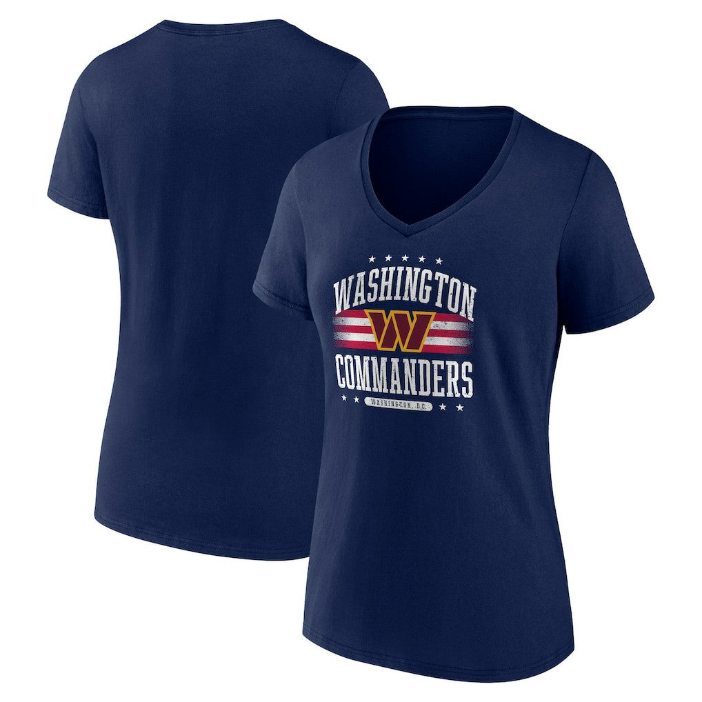 Washington Commanders Women's Americana V-Neck T-Shirt - Navy T-shirts