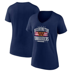 Washington Commanders Women's Americana V-Neck T-Shirt - Navy T-shirts