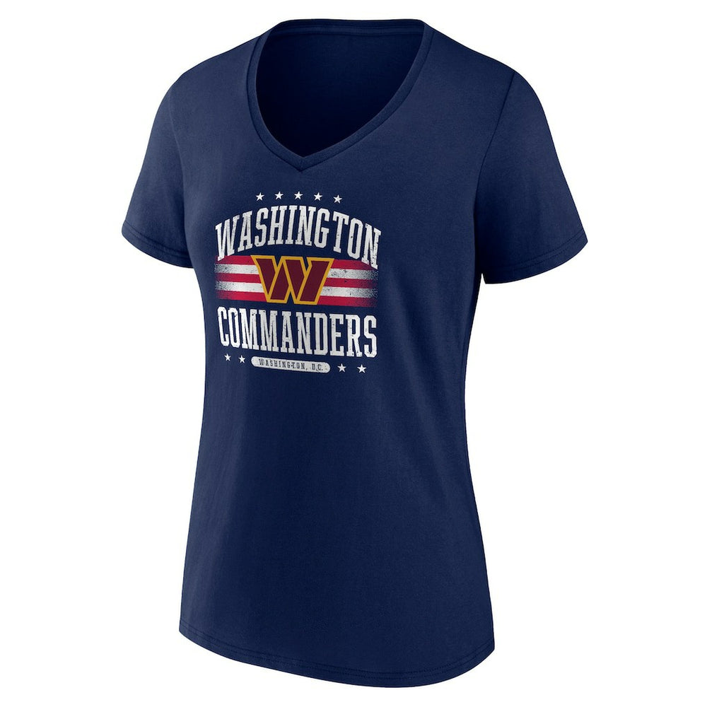 Washington Commanders Women's Americana V-Neck T-Shirt - Navy T-shirts