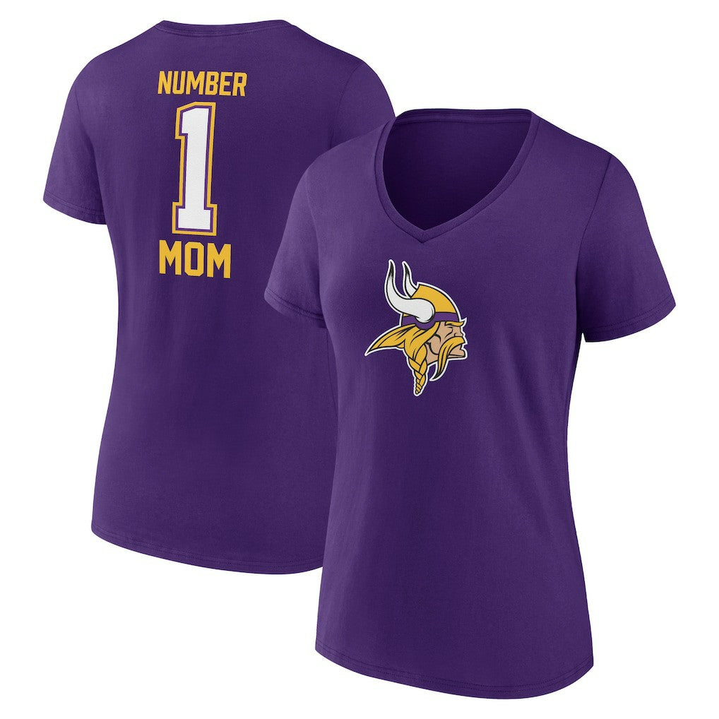 Minnesota Vikings Women's Mother's Day V-Neck T-Shirt - Purple T-shirts