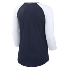 Dallas Cowboys Women's Knockout Arch Raglan Tri-Blend 3/4-Sleeve T-Shirt - Navy/White T-shirts