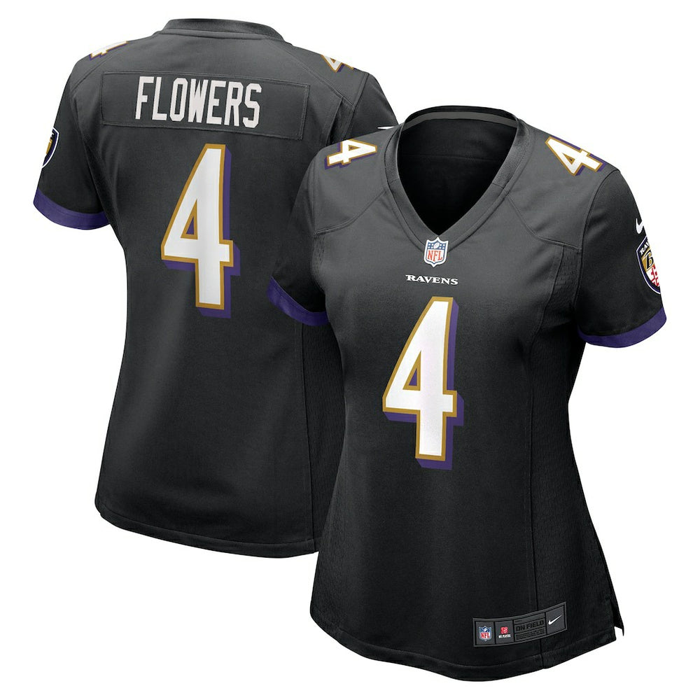 Zay Flowers Baltimore Ravens Women's Alternate Game Jersey - Black Jerseys