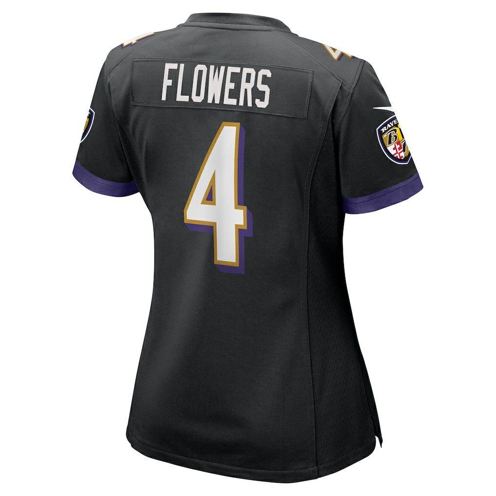 Zay Flowers Baltimore Ravens Women's Alternate Game Jersey - Black Jerseys