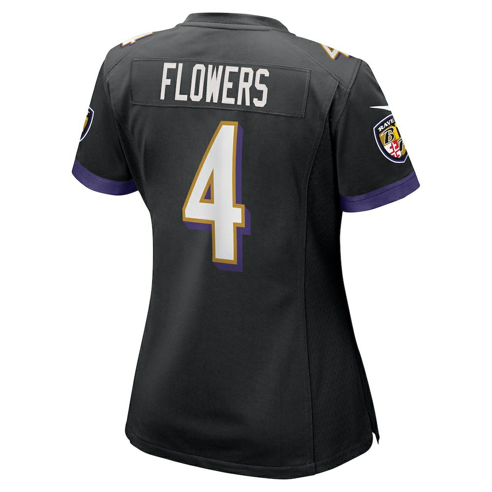 Zay Flowers Baltimore Ravens Women's Alternate Game Jersey - Black Jerseys