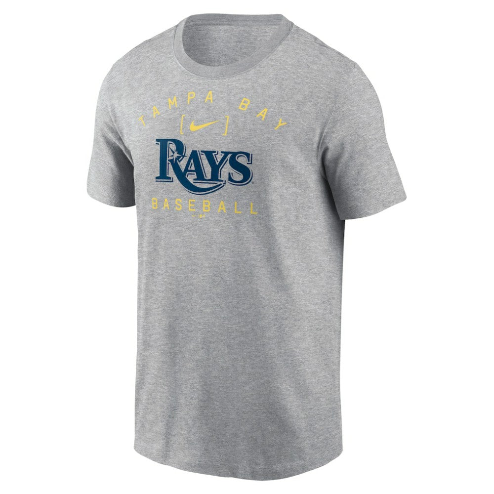 Tampa Bay Rays Nike Home Team Athletic Arch T-Shirt - Heather Gray T-shirts