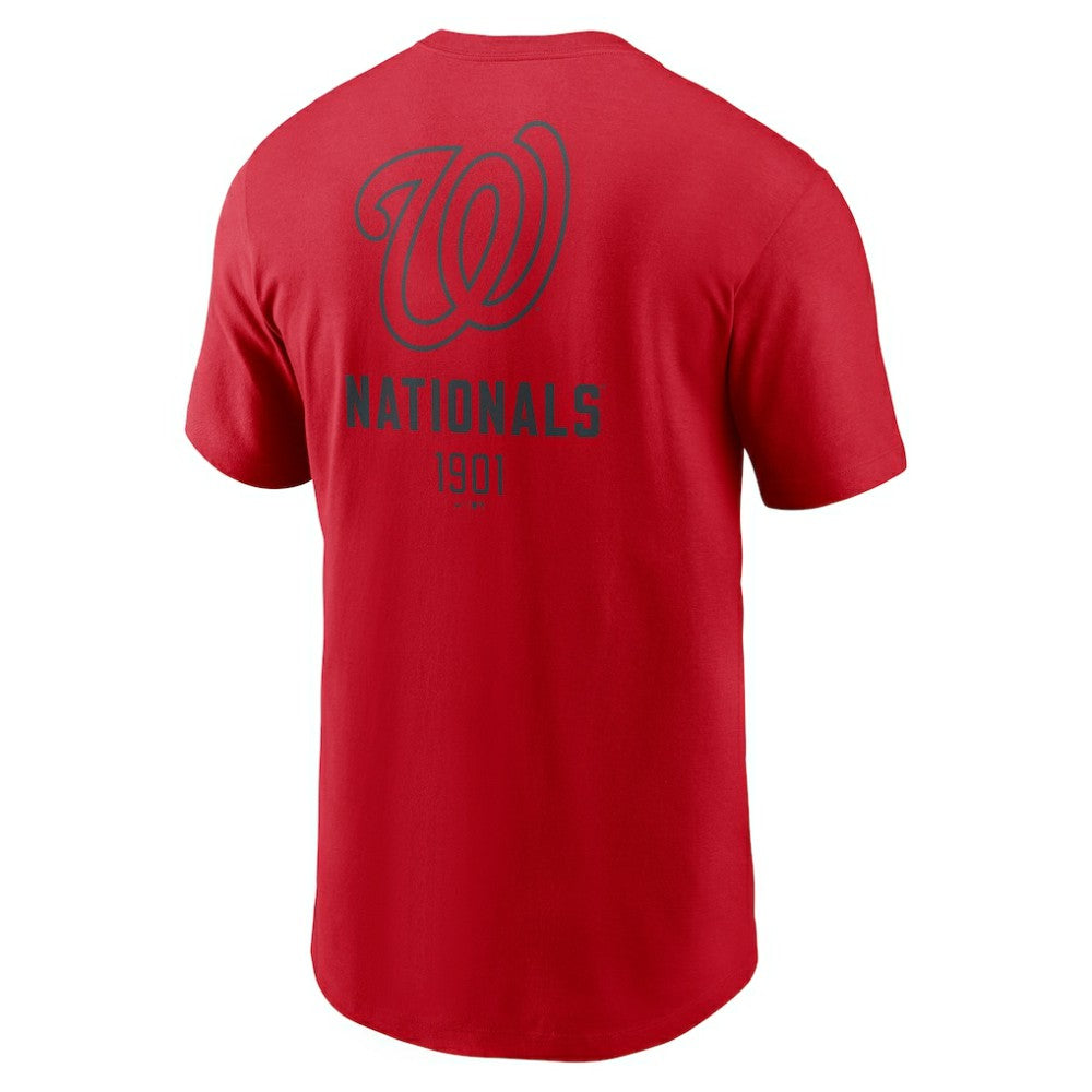 Washington Nationals Nike Large Logo Back Stack T-Shirt - Red T-shirts
