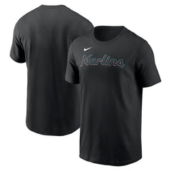 Miami Marlins Nike Fuse Wordmark T-Shirt - Black T-shirts