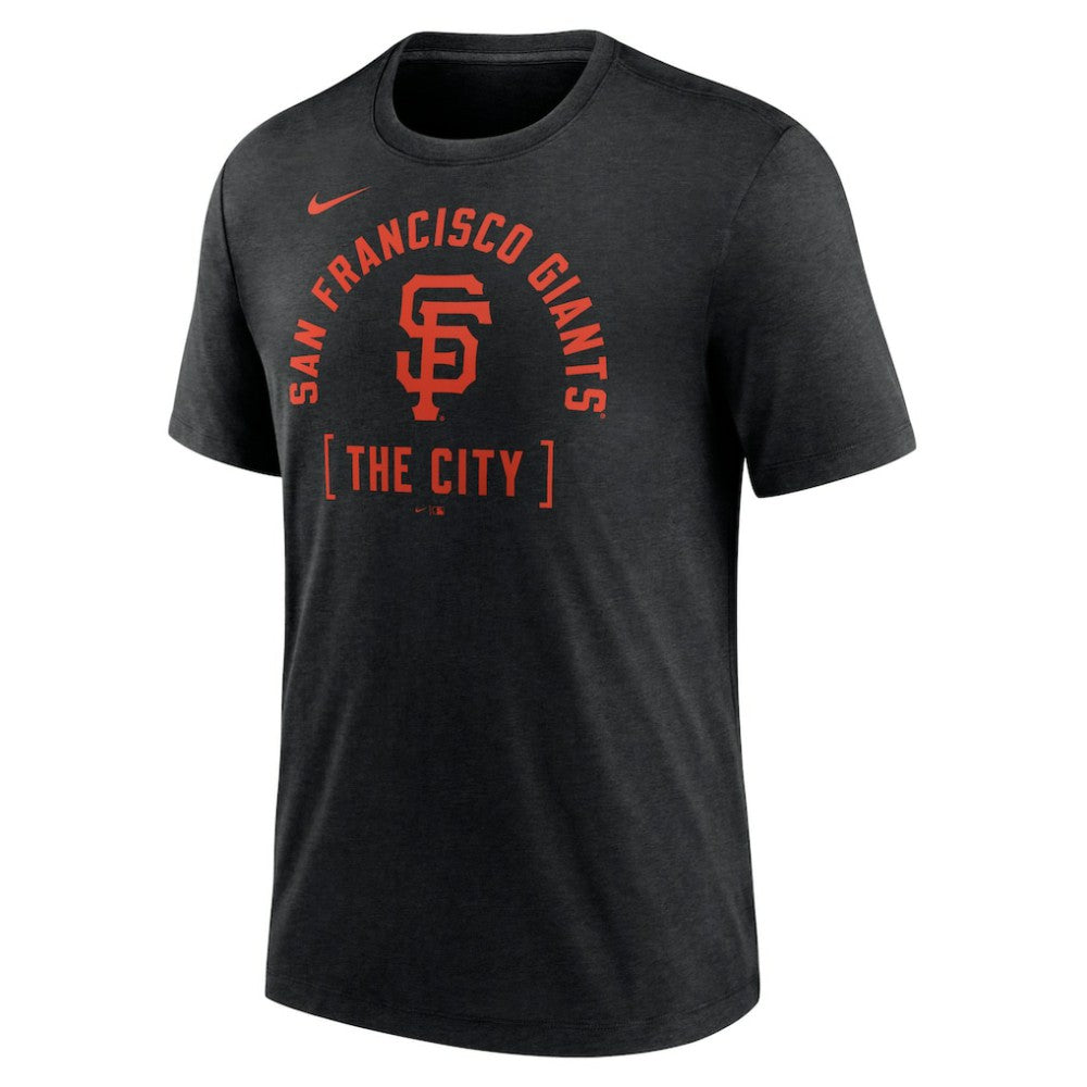 San Francisco Giants Nike Swing Big Tri-Blend T-Shirt - Heather Black T-shirts