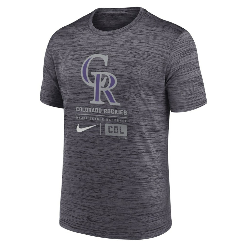 Colorado Rockies Nike Large Logo Velocity T-Shirt - Black T-shirts