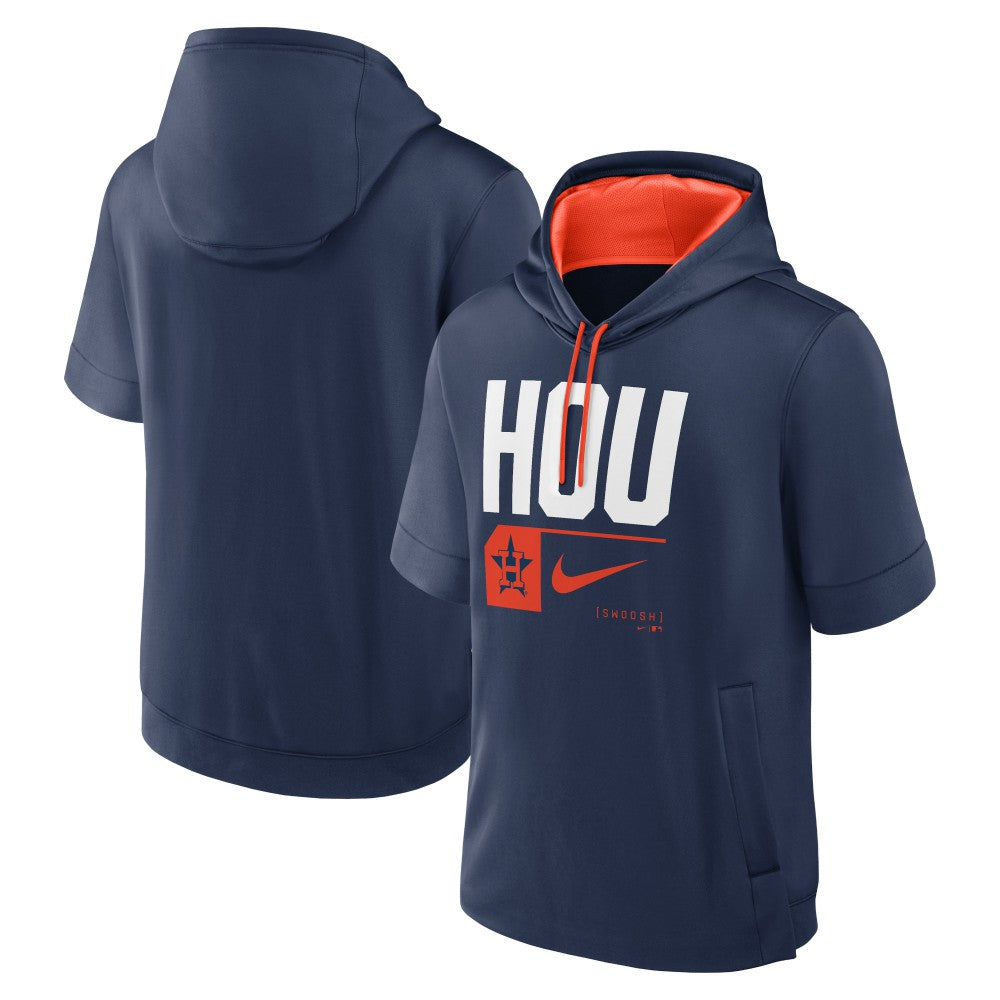 Houston Astros Nike Tri Code Lockup Short Sleeve Pullover Hoodie - Navy Hoodies