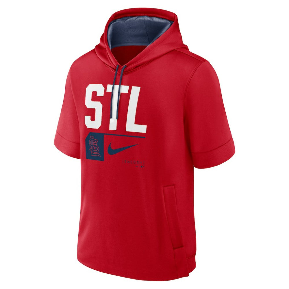 St. Louis Cardinals Nike Tri Code Lockup Short Sleeve Pullover Hoodie - Red Hoodies