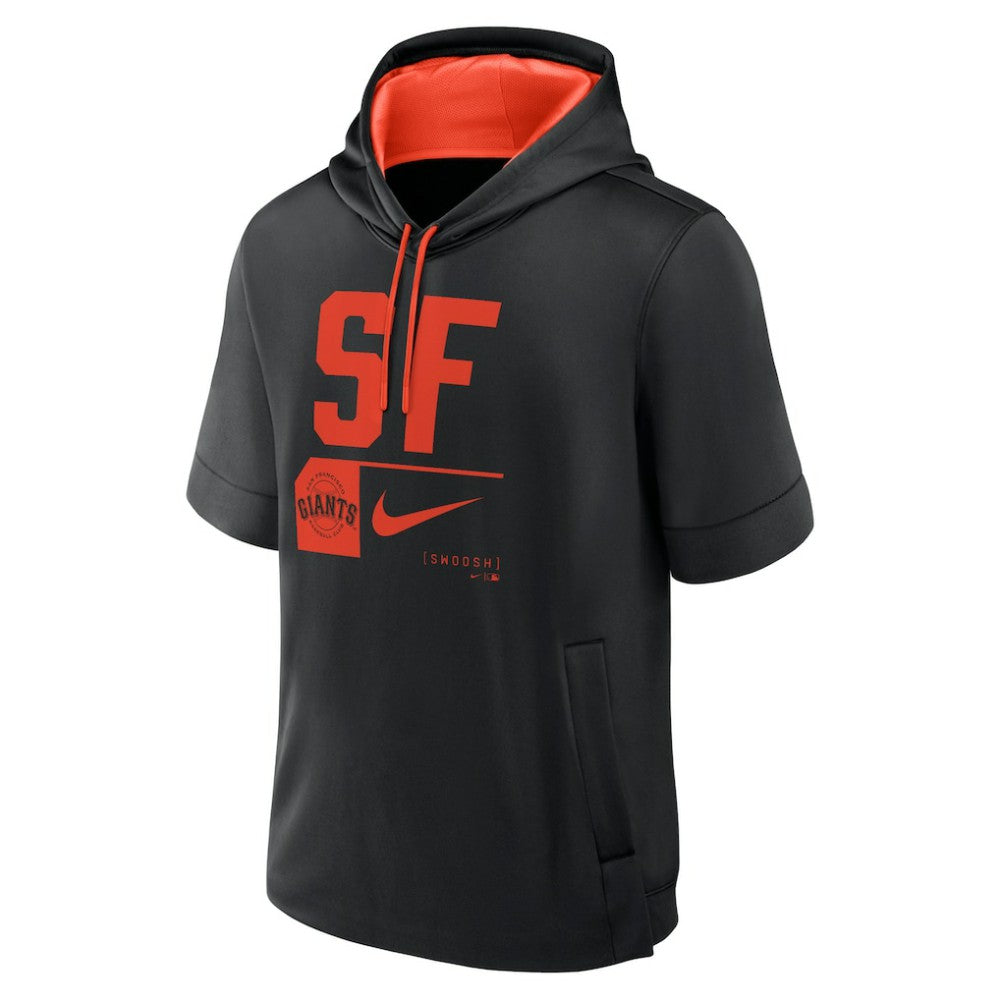 San Francisco Giants Nike Tri Code Lockup Short Sleeve Pullover Hoodie - Black Hoodies
