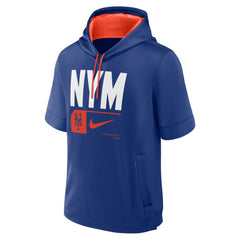 New York Mets Nike Tri Code Lockup Short Sleeve Pullover Hoodie - Royal Hoodies