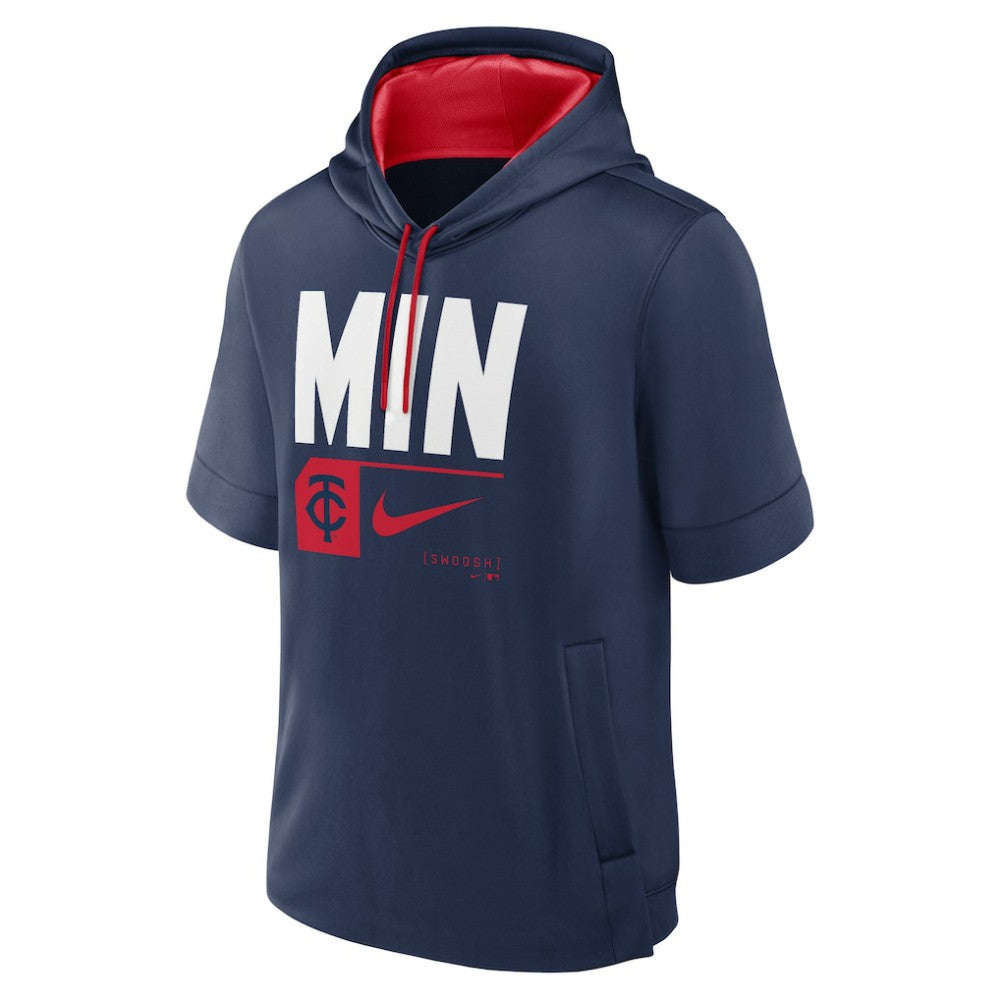 Minnesota Twins Nike Tri Code Lockup Short Sleeve Pullover Hoodie - Navy Hoodies