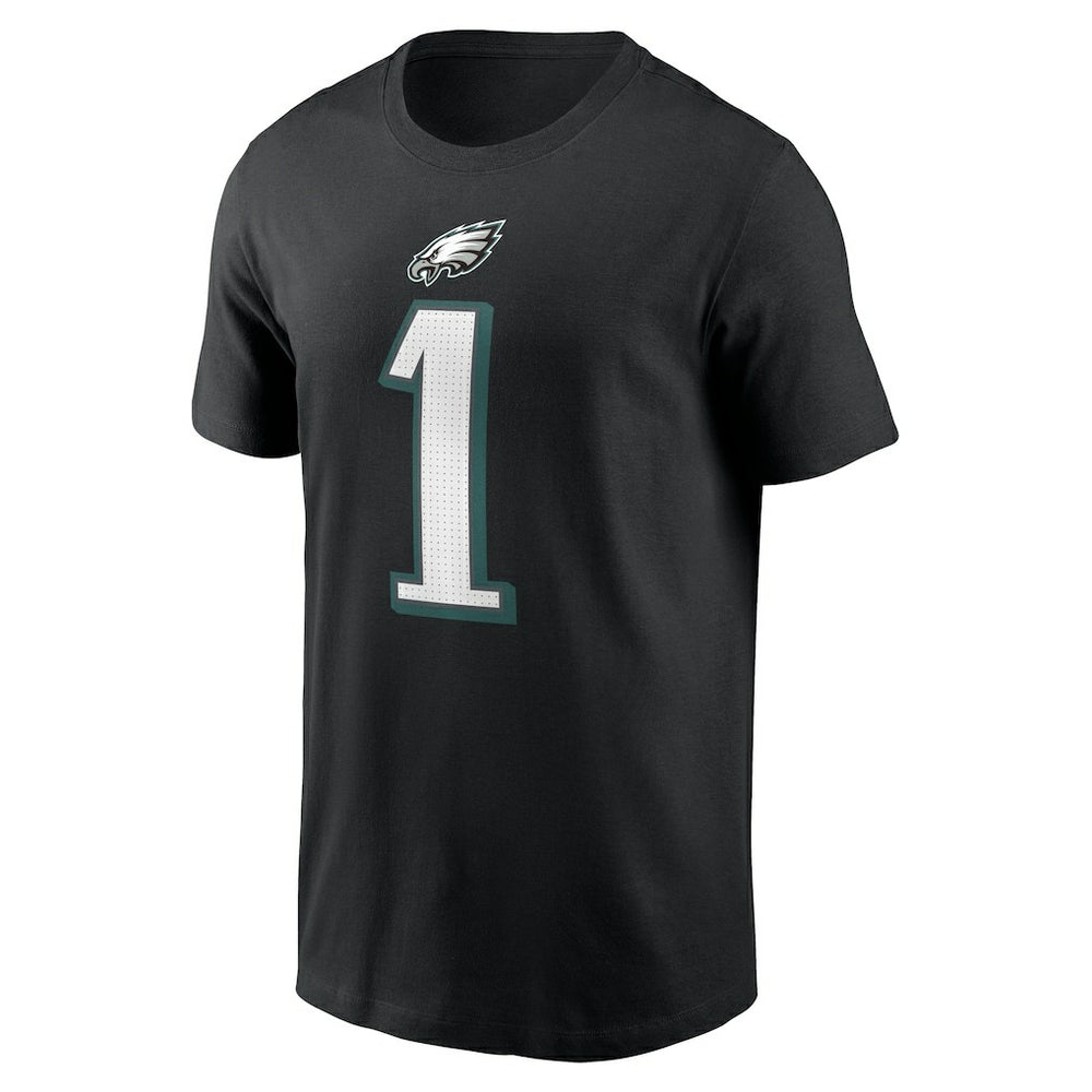 Jalen Hurts Philadelphia Eagles Player Name & Number T-Shirt - Black T-shirts