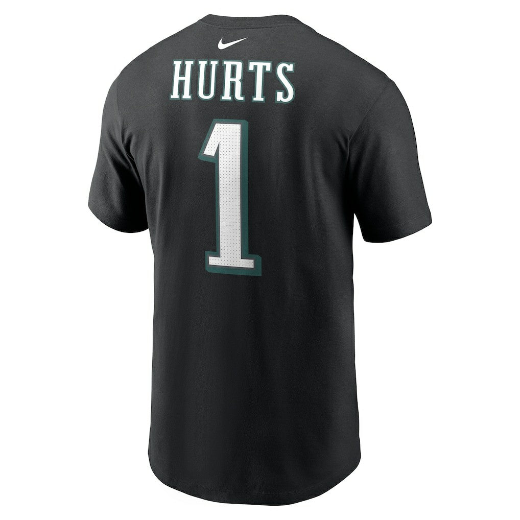 Jalen Hurts Philadelphia Eagles Player Name & Number T-Shirt - Black T-shirts