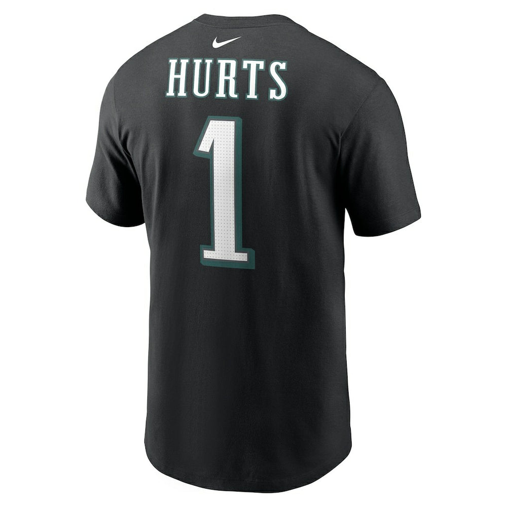 Jalen Hurts Philadelphia Eagles Player Name & Number T-Shirt - Black T-shirts