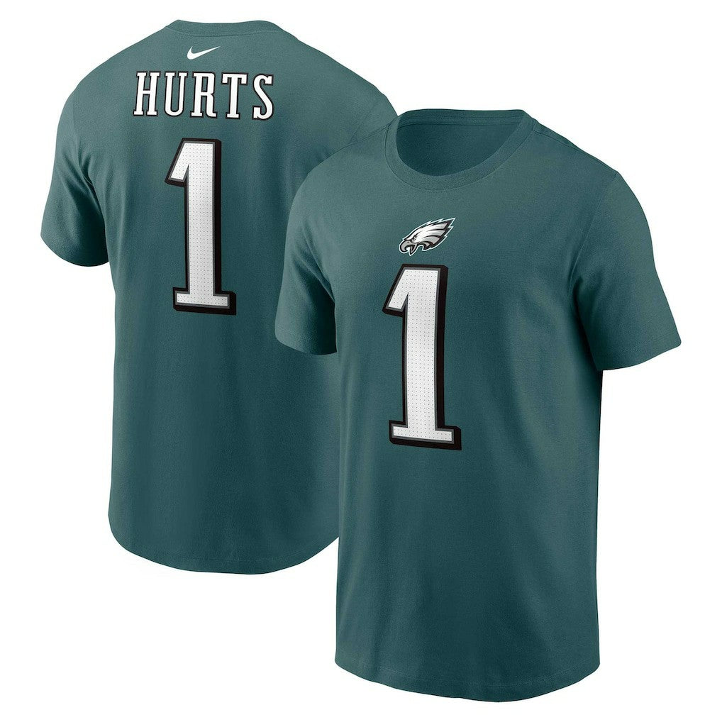 Jalen Hurts Philadelphia Eagles Player Name & Number T-Shirt - Midnight Green T-shirts