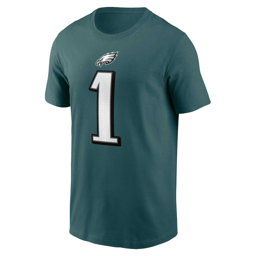 Jalen Hurts Philadelphia Eagles Player Name & Number T-Shirt - Midnight Green T-shirts