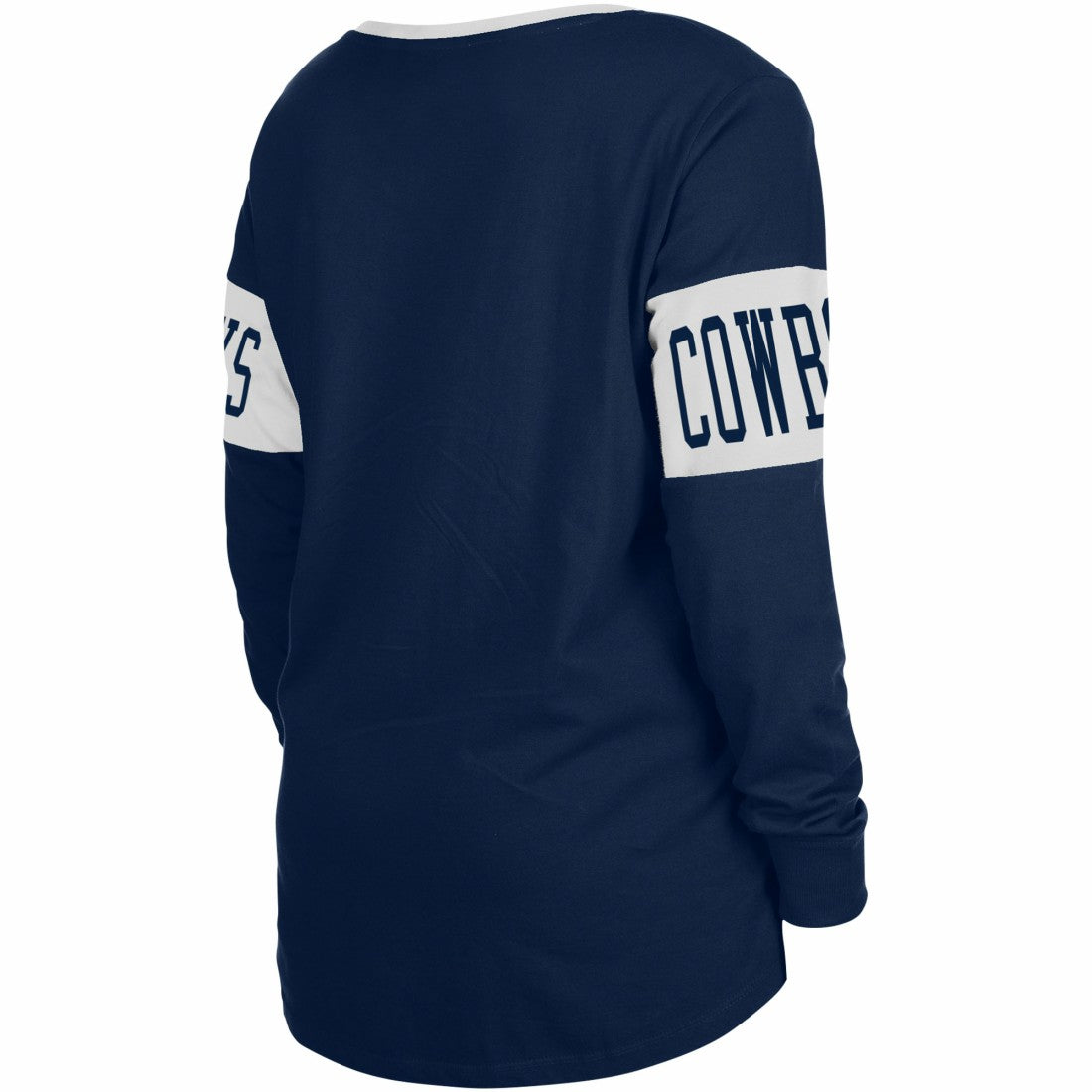 Dallas Cowboys New Era Women's Lace-Up Notch Neck Long Sleeve T-Shirt - Navy T-shirts
