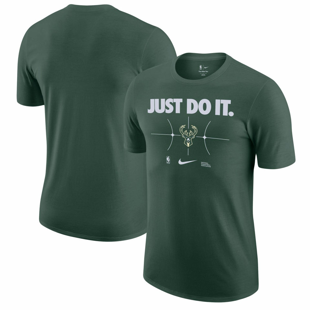 Milwaukee Bucks Just Do It T-Shirt Hunter Green - Nike