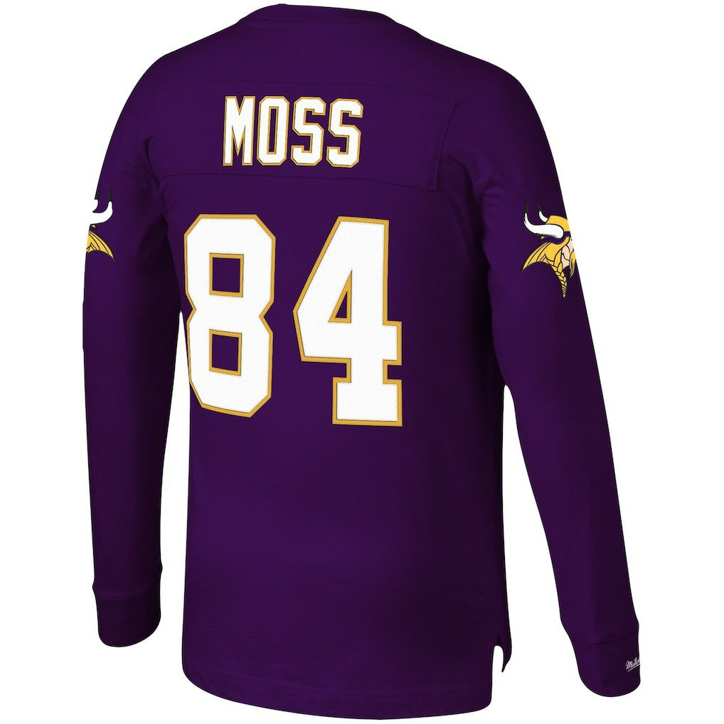 Randy Moss Minnesota Vikings Big & Tall Retired Player Name & Number Long Sleeve Top - Purple Tops