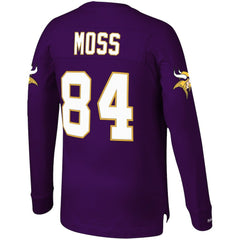 Randy Moss Minnesota Vikings Big & Tall Retired Player Name & Number Long Sleeve Top - Purple Tops