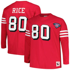 Jerry Rice San Francisco 49ers Big & Tall Cut & Sew Player Name & Number Long Sleeve T-Shirt - Scarlet T-shirts