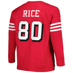 Jerry Rice San Francisco 49ers Big & Tall Cut & Sew Player Name & Number Long Sleeve T-Shirt - Scarlet T-shirts