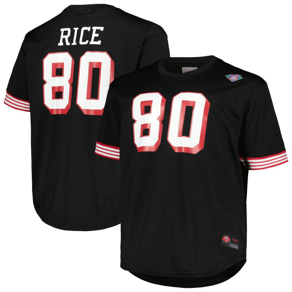 Jerry Rice San Francisco 49ers Big & Tall Mesh Player Name & Number Top - Black Tops