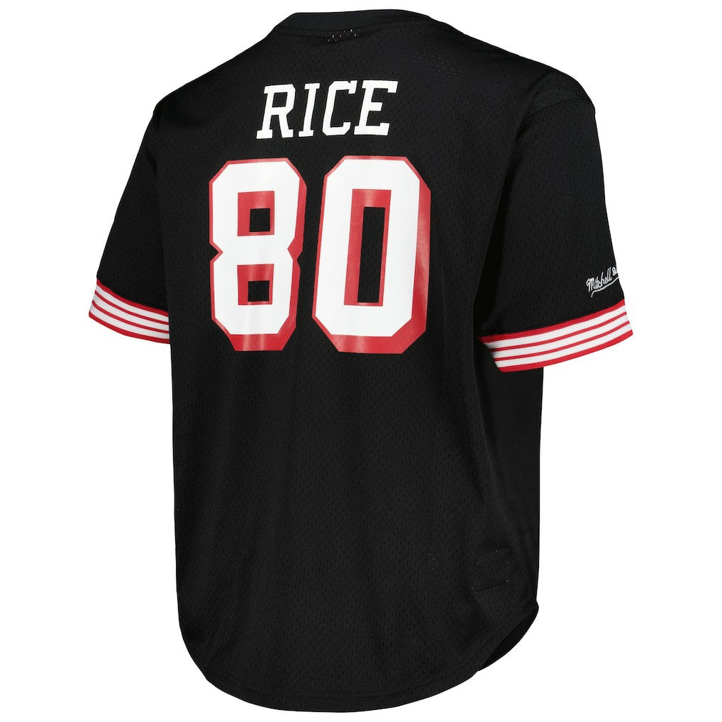Jerry Rice San Francisco 49ers Big & Tall Mesh Player Name & Number Top - Black Tops