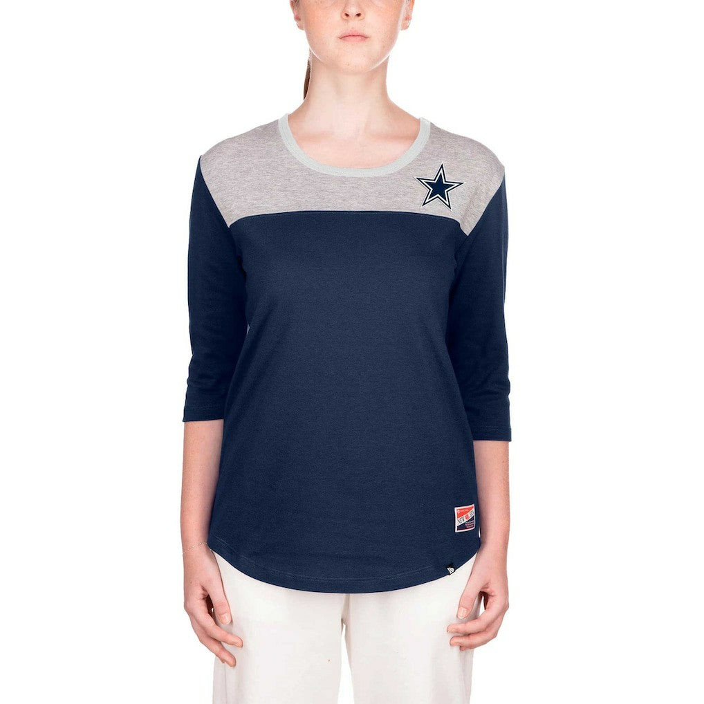 Dallas Cowboys New Era Women's 3/4 Sleeve T-Shirt - Navy T-shirts