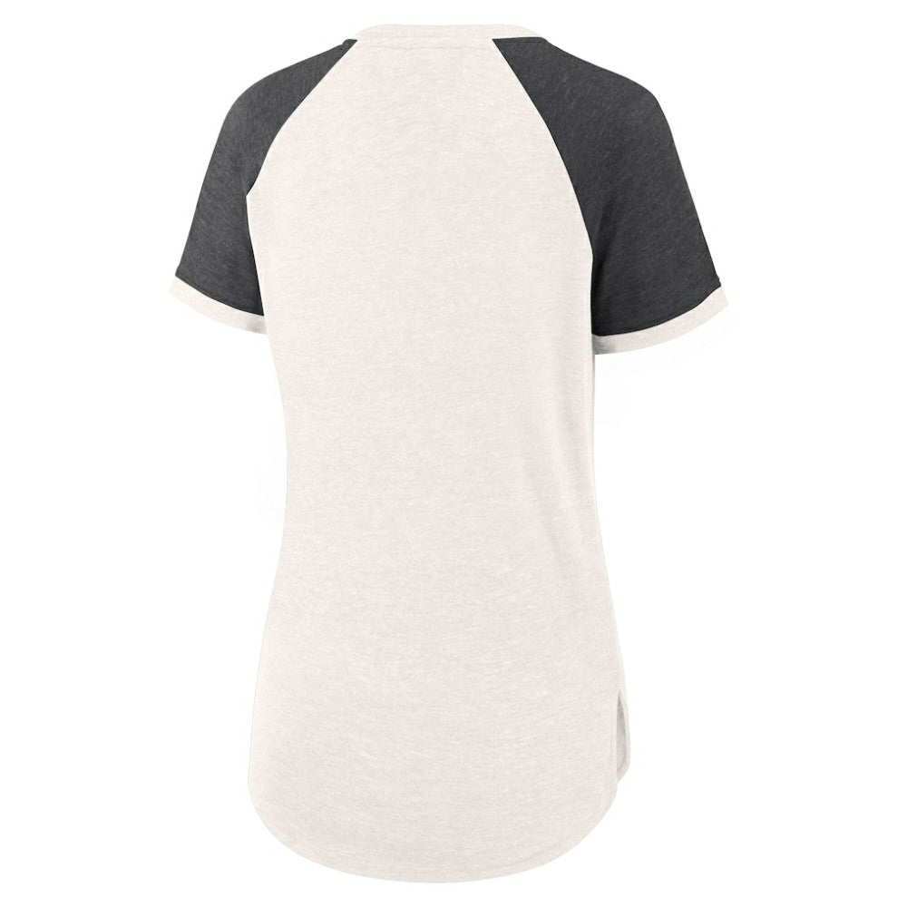 Baltimore Orioles Fanatics Women's For the Team Slub Raglan V-Neck Jersey T-Shirt - White/Black Jerseys