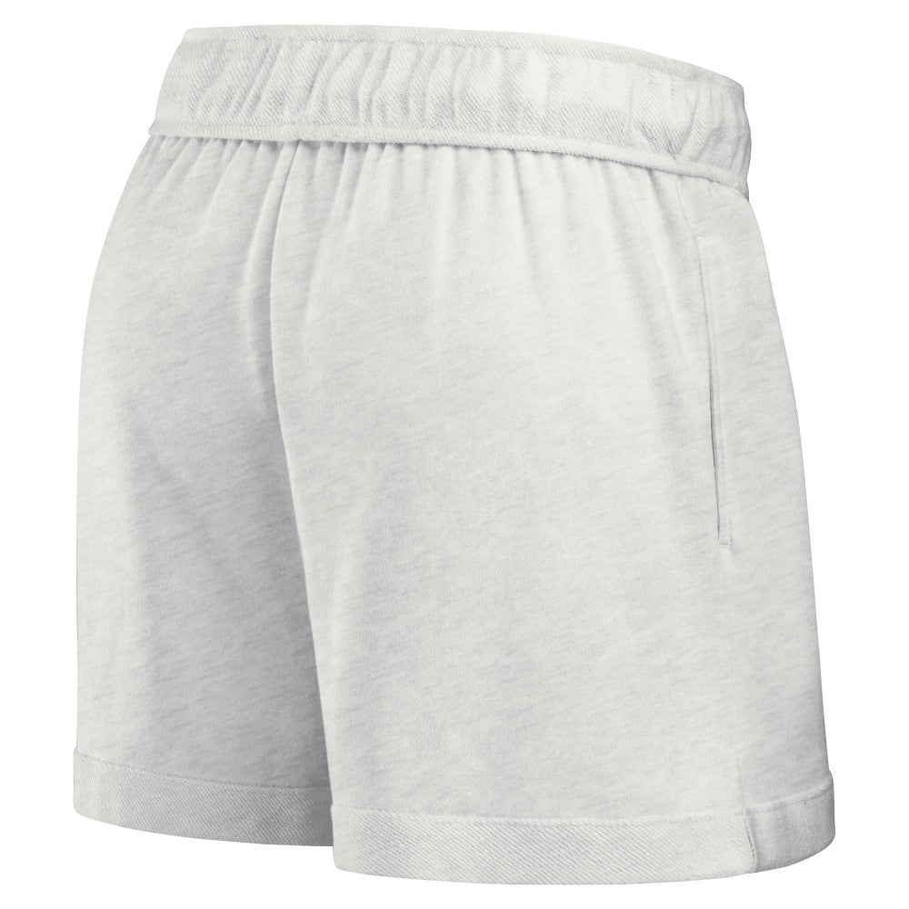 Los Angeles Dodgers Fanatics Women's Oversized Badge Lounge Shorts - Oatmeal Shorts