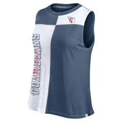 Cleveland Guardians Fanatics Women's Color-Block Tank Top - Navy/White Tanks